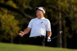 AUGUSTA, GA - APRIL 12:  Kenny Perry reacts to his chip shot on the first sudden death playoff hole during the final round of the 2009 Masters Tournament at Augusta National Golf Club on April 12, 2009 in Augusta, Georgia.  (Photo by Harry How/Getty Images)