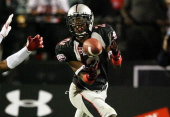 ORLANDO, FL - JANUARY 04:  Duron Carter #2 of the black team has the ball knocked away and can't make the catch in the All America Under Armour Footbal Game at Florida Citrus Bowl on January 4, 2009 in Orlando, Florida.  (Photo by Doug Benc/Getty Images for Under Armour)