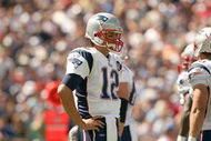 FOXBORO, MA - SEPTEMBER 7:  Quarterback #12 of the New England Patriots looks on during their NFL game against the Kansas City Chiefs on September 7, 2008 at Gillette Stadium in Foxboro, Massachusetts. The Patriots defeated the Chiefs 17-10. (Photo by Elsa Garrison/Getty Images)