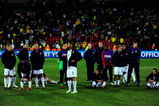 JOHANNESBURG, SOUTH AFRICA - JUNE 28:  The USA players show their dejection at the end of the FIFA Confederations Cup Final between USA and Brazil at the Ellis Park Stadium on June 28, 2009 in Johannesburg, South Africa.  (Photo by Jamie McDonald/Getty Images)