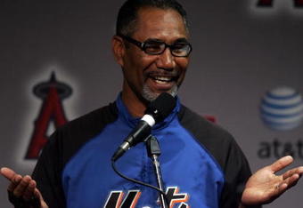 ANAHEIM, CA - JUNE 17:  Jerry Manuel addresses the media after being named the interim manager of the New York Mets at Angel Stadium on June 17, 2008 in Anaheim, California.  (Photo by Jeff Gross/Getty Images)