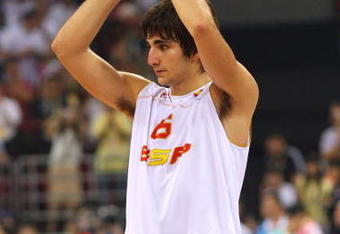 BEIJING - AUGUST 24:  Ricky Rubio #6 of Spain reacts after the United States won 118-107 in the gold medal game during Day 16 of the Beijing 2008 Olympic Games at the Beijing Olympic Basketball Gymnasium on August 24, 2008 in Beijing, China.  (Photo by Phil Walter/Getty Images)