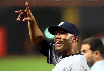 NEW YORK - JUNE 28:  Mariano Rivera #42 of the New York Yankees celebrates after earning his 500th career save against the New York Mets on June 28, 2009 at Citi Field in the Flushing neighborhood of the Queens borough of New York City. The Yankees defeated the Mets 4-2.  (Photo by Jim McIsaac/Getty Images)