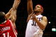 MILWAUKEE - FEBRUARY 09: Charlie Villanueva #31 of the Milwaukee Bucks puts up a shot over Carl Landry #14 of the Houston Rockets on February 9, 2009 at the Bradley Center in Milwaukee, Wisconsin. The Bucks defeated the Rockets 124-112. NOTE TO USER: User expressly acknowledges and agreees that, by downloading and/or using this Photograph, User is consenting to the terms and conditions of the Getty Images License Agreement. (Photo by Jonathan Daniel/Getty Images)