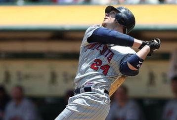 OAKLAND, CA - JUNE 11:  Joe Crede #24 of the Minnesota Twins bats against the Oakland Athletics during a Major League Baseball game on June 11, 2009 at the Oakland Coliseum in Oakland, California.  (Photo by Jed Jacobsohn/Getty Images)