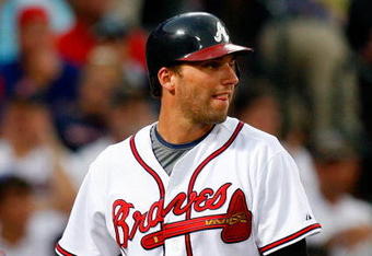 ATLANTA - JUNE 26:  Jeff Francoeur #7 of the Atlanta Braves walks to the dugout after striking out against the Boston Red Sox at Turner Field on June 26, 2009 in Atlanta, Georgia.  (Photo by Kevin C. Cox/Getty Images)