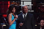 LAS VEGAS - DECEMBER 07:  Pro wrestler Kurt Angle (R) and wife Karen Angle speak at Spike TV's 2007 'Video Game Awards' at the Mandalay Bay Events Center on December 7, 2007 in Las Vegas, Nevada.  (Photo by Ethan Miller/Getty Images)