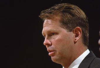 21 Oct 1999:  A close up of Coach Danny Ainge of the Phoenix Suns talking to his team during a Pre-Season game against the Miami Heat at the Great Western Forum in Inglewood, California. The Suns defeated the Heat 115-100.   Mandatory Credit: Donald Miralle  /Allsport