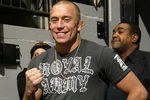 TORONTO - FEBRUARY 5:  Ultimate Fighter Georges St-Pierre attends the Toronto Maple Leafs game against the Florida Panthers during a fight during their NHL game at the Air Canada Centre February 5, 2008 in Toronto, Ontario, Canada. (Photo By Dave Sandford/Getty Images)