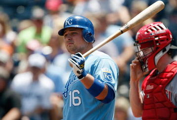 KANSAS CITY, MO - JUNE 14:  Billy Butler #16 of the Kansas City Royals stands at the plate against the Cincinnati Reds during the game on June 14, 2009 in Kansas City, Missouri. (Photo by Jamie Squire/Getty Images)