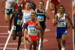 BEIJING - AUGUST 17:  Rashid Ramzi of Bahrain leads the field home in the Men's 1500m Semi Final held at the National Stadium on Day 9 of the Beijing 2008 Olympic Games on August 17, 2008 in Beijing, China.  (Photo by Clive Rose/Getty Images)