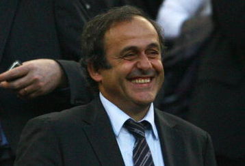 BARCELONA, SPAIN - APRIL 28: UEFA President Michel Platini smiles during the UEFA Champions League Semi Final First Leg match between Barcelona and Chelsea at the Nou Camp Stadium on April 28, 2009 in Barcelona, Spain.  (Photo by Alex Livesey/Getty Images)