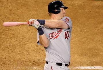 PHOENIX - MAY 10:  Adam Dunn #44 of the Washington Nationals bats against the Arizona Diamondbacks during the major league baseball game at Chase Field on May 10, 2009 in Phoenix, Arizona. The Diamondbacks defeated the Nationals 10-8. (Photo by Christian Petersen/Getty Images)