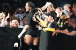 SYDNEY, AUSTRALIA - JUNE 15:  CM Punk celebrates with fans before facing Shelton Benjamin during WWE Smackdown at Acer Arena on June 15, 2008 in Sydney, Australia.  (Photo by Gaye Gerard/Getty Images)
