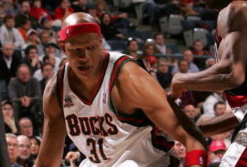 MILWAUKEE - MARCH 07: Charlie Villanueva #31 of the Milwaukee Bucks moves against James Jones #33 of the Portland Trail Blazers on March 7, 2008 at the Bradley Center in Milwaukee, Wisconsin. The Trail Blazers defeated the Bucks 103-101. NOTE TO USER: User expressly acknowledges and agreees that, by downloading and/or using this Photograph, User is consenting to the terms and conditions of the Getty Images License Agreement. (Photo by Jonathan Daniel/Getty Images)