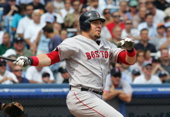 NEW YORK - AUGUST 30:  Eric Hinske #12 of the Boston Red Sox bats against the New York Yankees during the game at Yankee Stadium on August 30, 2007 in the Bronx borough of New York, New York. The Yankees defeated the Red Sox 5-0. (Photo by Jim McIsaac/Getty Images) 