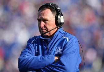 LEXINGTON, KY - NOVEMBER 08: Head Coach of the Kentucky Wildcats Rich Brooks is pictured during the game against the Georgia Bulldogs at Commonwealth Stadium on November 8, 2008 in Lexington, Kentucky. (Photo by Andy Lyons/Getty Images)
