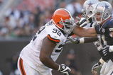 CLEVELAND - SEPTEMBER 7:  Cory Procter #71 of the Dallas Cowboys blocks against Shaun Rogers #92 of the Cleveland Browns during the game at Cleveland Browns Stadium on September 7, 2008 in Cleveland, Ohio.  (Photo by Kevin C. Cox/Getty Images)