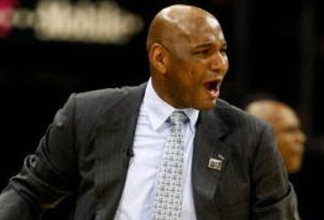 CLEVELAND - APRIL 21:  Head coach Michael Curry of the Detroit Pistons reacts in Game Two of the Eastern Conference Quarterfinals against the Cleveland Cavaliers during the 2009 NBA Playoffs at Quicken Loans Arena on April 21, 2009 in Cleveland, Ohio.  The Cavaliers won 94-82.  NOTE TO USER: User expressly acknowledges and agrees that, by downloading and or using this photograph, User is consenting to the terms and conditions of the Getty Images License Agreement.  (Photo by Gregory Shamus/Getty Images)