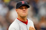 ATLANTA - JUNE 27:  Relief pitcher Jonathan Papelbon #58 of the Boston Red Sox reacts after defeating the Atlanta Braves 1-0 at Turner Field on June 27, 2009 in Atlanta, Georgia.  (Photo by Kevin C. Cox/Getty Images)