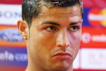 ROME - MAY 26:  Cristiano Ronaldo of Manchester United attends the Manchester United press conference prior to UEFA Champions League Final versus Barcelona at the Stadio Olimpico on May 26, 2009 in Rome, Italy.  (Photo by Paul Gilham/Getty Images)