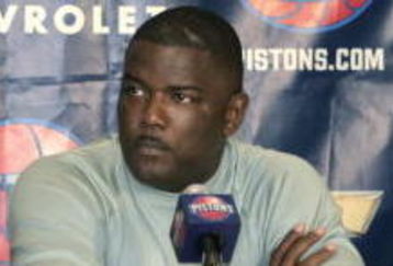 AUBURN HILLS, MI - JULY 21:  Flip Saunders (L), new Detroit Piston Head Coach, and  Piston's President Joe Dumars (R) attend a press conference at the Palace of Auburn Hills on July 21, 2005 in Auburn Hills, Michigan. Saunders, who had a 411-326 record as coach of the Minnesota Timberwolves, was hired yesterday by the Pistons to replace coach Larry Brown. NOTE TO USER: User expressly acknowledges and agrees that, by downloading and/or using this Photograph, user is consenting to the terms and conditions of the Getty Images License Agreement. Mandatory Copyright Notice: Copyright 2005 NBAE  (Photo by Bill Pugliano/Getty Images)