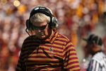 LOS ANGELES, CA - OCTOBER 11:  Head coach Dennis Erickson of the Arizona State Sun Devils works on the sidelines during the game against the USC Trojans on October 10, 2008 at the Los Angeles Coliseum in Los Angeles, California.  USC won 28-0.  (Photo by Stephen Dunn/Getty Images)