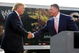 GREEN BAY, WI - JUNE 22:  Vince McMahon (R) and Donald Trump attend a press conference about the WWE at the Austin Straubel International Airport on June 22, 2009 in Green Bay, Wisconsin.  (Photo by Mark A. Wallenfang/Getty Images)