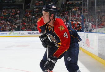 SUNRISE, FL - FEBRUARY 15: Jay Bouwmeester #9 of the Florida Panthers skates against the Washington Capitals on February 15, 2009 at the BankAtlantic Center in Sunrise, Florida. (Photo by Bruce Bennett/Getty Images)