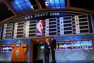 NEW YORK - JUNE 25:  NBA Commissioner David Stern poses for a photograph with the fifth overall draft pick by the Minnesota Timberwolves,  Ricky Rubio during the 2009 NBA Draft at the Wamu Theatre at Madison Square Garden June 25, 2009 in New York City. NOTE TO USER: User expressly acknowledges and agrees that, by downloading and/or using this Photograph, User is consenting to the terms and conditions of the Getty Images License Agreement.  (Photo by Jim McIsaac/Getty Images)