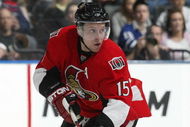 TORONTO - APRIL 11:  Dany Heatley #15 of the Ottawa Senators skates with the puck in a game against the Toronto Maple Leafs on April 11, 2009 at the Air Canada Centre in Toronto, Ontario. The Leafs defeated the Senators on the strength of a 3 goal performance by Boyd Devereaux #22. (Photo by Claus Andersen/Getty Images) 
