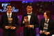 ZURICH, SWITZERLAND - DECEMBER 17: (L-R) Kaka of AC Milan and Brazil winner of World Player,Cristiano Ronaldo third placed, of Manchester United and Portugal and Lionel Messi runner up of Barcelona and Argentina pose with their awards during the FIFA World Player of The Year Gala 2007 at the Zurich Opera House on December 17, 2007 in Zurich, Switzerland. (Photo by Michael Steele/Getty Images)