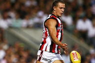 PERTH, AUSTRALIA - MARCH 30: Luke Ball of the Saints in action during the round one AFL match between the West Coast Eagles and St Kilda at Subiaco Oval March 30, 2006 in Perth, Australia. (Photo by Paul Kane/Getty Images)