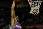 PORTLAND, OR - MARCH 04:  Grant Hill #33 of the Phoenix Suns dunks against the Portland Trail Blazers at the Rose Garden on March 4, 2008 in Portland, Oregon.  NOTE TO USER: User expressly acknowledges and agrees that, by downloading and or using this Photograph, user is consenting to the terms and conditions of the Getty Images License Agreement.  (Photo by Jonathan Ferrey/Getty Images)  