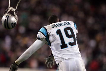 PHILADELPHIA - DECEMBER 04:   Keyshawn Johnson #19 of the Carolina Panthers throws his helmet after an interception late in the fourth quarter by the Philadelphia Eagles at Lincoln Financial Field on December 4, 2006 in Philadelphia, Pennsylvania. The Eagles won the game @7-24.  (Photo by Jim McIsaac/Getty Images)