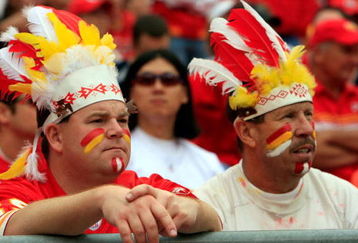 KANSAS CITY, MO - SEPTEMBER 14:  Kansas City Chiefs fans watch as the final minutes tick off the clock in the Chiefs 23-8 loss to the Oakland Raiders on September 14, 2008 at Arrowhead Stadium in Kansas City, Missouri.  (Photo by Jamie Squire/Getty Images)