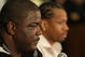 AUBURN HILLS, MI - NOVEMBER 04:  President of Basketball Operations Joe Dumars of the Detroit Pistons introduces Allen Iverson #1 at press conference after being traded from the Denver Nuggets on November 4, 2008 at the Palace of Auburn Hills in Auburn Hills, Michigan. NOTE TO USER: User expressly acknowledges and agrees that, by downloading and or using this photograph, User is consenting to the terms and conditions of the Getty Images License Agreement.  (Photo by Gregory Shamus/Getty Images)