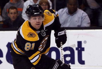 BOSTON - APRIL 16:  Phil Kessel #81 of the Boston Bruins takes the puck against the Montreal Canadiens during Game 1 of the Eastern Conference quarterfinals of the 2009 Stanley Cup playoffs on April 16, 2009 at the TD Banknorth Garden in Boston, Massachusetts. The Bruins defeated the Canadiens 4-2.  (Photo by Elsa/Getty Images)