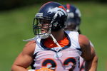 ENGLEWOOD, CO - JUNE 12:  Running back Peyton Hillis #22 of the Denver Broncos warms up during minicamp practice at the Broncos Dove Valley training facility on June 12, 2009 in Englewood, Colorado.  (Photo by Doug Pensinger/Getty Images)