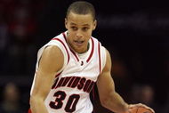 CHARLOTTE, NC - DECEMBER 6:  Stephen Curry #30 of the Davidson Wildcats drives during the game against the North Carolina State Wolfpack at Time Warner Cable Arena on December 6, 2008 in Charlotte, North Carolina. (Photo by Streeter Lecka/Getty Images)