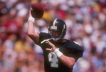 2 Sep 1989:  Quarterback Brett Favre of the Southern Mississippi Golden Eagles delivers a pass during the Golden Eagles 30-26 victory over the Florida State Seminoles at Roberts Stadium in Hattiesburg, Mississippi.  Mandatory Credit: Allen Steele  /Allspo