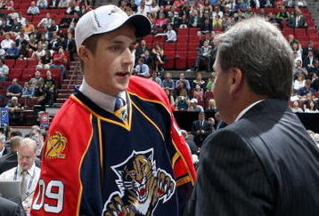 MONTREAL, QC - JUNE 27: Drew Shore shakes hands after getting drafted by the Florida Panthers in the second round of the 2009 NHL Entry Draft at the Bell Centre on June 27, 2009 in Montreal, Quebec, Canada. (Photo by Bruce Bennett/Getty Images)