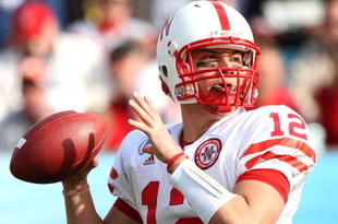 JACKSONVILLE, FL - JANUARY 1:  Quarterback Joe Ganz #12 of the Nebraska Cornhuskers attempts a pass during the Konica Minolta Gator Bowl against the Clemson Tigers at Jacksonville Municipal Stadium January 1, 2009 in Jacksonville, Florida.  (Photo by Sam Greenwood/Getty Images)