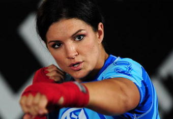 LOS ANGELES, CA - SEPTEMBER 17:  MMA Superstar Gina Carano is seen during the Workout/Media Day with Kimbo Slice and Gina Carano at the Legends Mixed Martial Arts Training Center on September 17, 2008 in Los Angeles, California.  (Photo by Robert Laberge/Getty Images)
