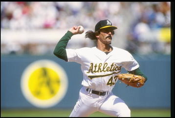 25 Jul 1992:  Pitcher Dennis Eckersley of the Oakland Athletics prepares to throw the ball during a game against the Minnesota Twins. Mandatory Credit: Otto Greule  /Allsport