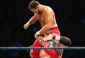 SYDNEY, AUSTRALIA - JUNE 15:  Chavo Guerrero beats on ECW Champion Kane during WWE Smackdown at Acer Arena on June 15, 2008 in Sydney, Australia.  (Photo by Gaye Gerard/Getty Images)