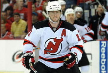 RALEIGH, NC - APRIL 26: John Madden #11 of the the New Jersey Devils skates out on the ice from the bench in the first period of Game Six of the Eastern Conference Quarterfinals of the 2009 Stanley Cup Playoffs against the Carolina Hurricanes on April 26, 2009 at the RBC Center in Raleigh, North Carolina. (Photo by Steve Dykes/Getty Images)