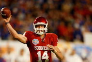 MIAMI - JANUARY 08:  Sam  Bradford #14 of the Oklahoma Sooners throws a passagainst the Florida Gators during the FedEx BCS National Championship game at Dolphin Stadium on January 8, 2009 in Miami, Florida.  (Photo by Marc Serota/Getty Images)