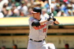OAKLAND, CA - JUNE 07:  Matt Wieters #15 of the Baltimore Orioles bats against the Oakland Athletics at the Oakland Coliseum on June 7, 2009 in Oakland, California.  (Photo by Ezra Shaw/Getty Images)