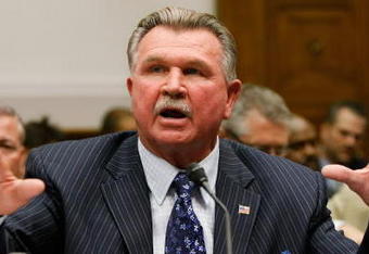 WASHINGTON - JUNE 26:  During a congressional hearing on the National Football League's system for compensating retired players, Hall of Fame tight end and head coach Mike Ditka testifies June 26, 2007 in Washington, DC. Former players and coaches including Ditka, Harry Carson, and Curt Marsh were scheduled to testify during the hearing before a subcommittee of the House Judiciary Committee.  (Photo by Win McNamee/Getty Images)